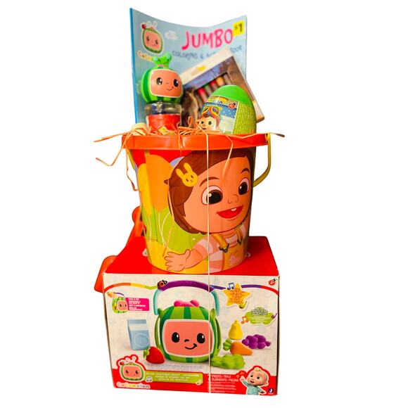 Cocomelon Easter, bundle Sand Pail with jumbo coloring book 7 piece pack and go - Picture 9 of 10